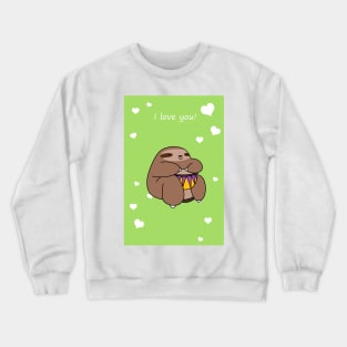 "I Love You" Sloth Playing Djembe Crewneck Sweatshirt